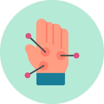 Hand Acupuncture Vector Icon