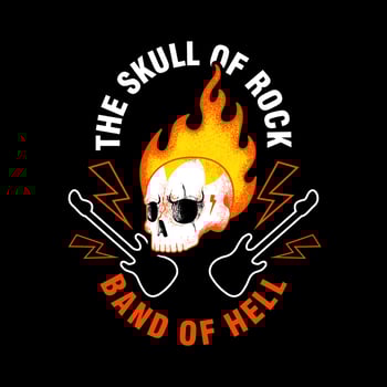 Burning Skull head art vector illustration t-shirt design. the skull or rock