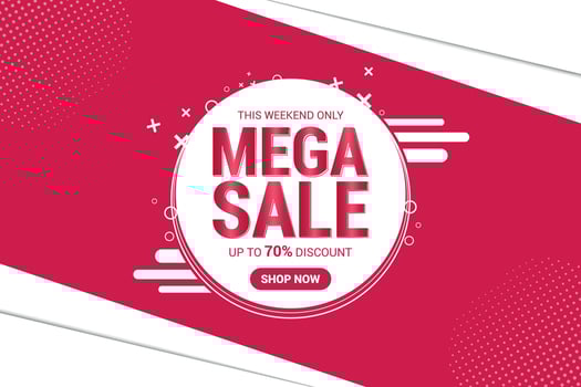 Mega Sale Offer template design vector