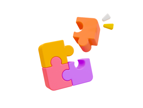 3d minimal problem solving concept. teamwork collaboration concept. A jigsaw puzzle is going to connect together. 3d illustration. png