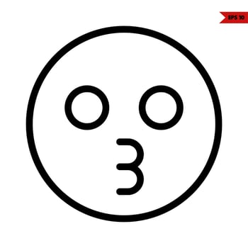emoticon sticker line icon vector