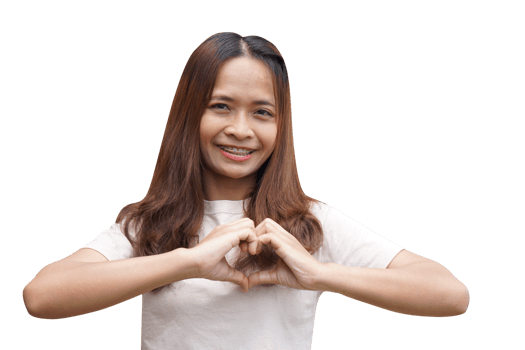 Asian woman smiling happily indoors png