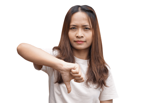 Dislike hand made woman png