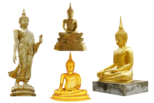 Makha Asanaha Visakha Bucha Day Golden Buddha png
