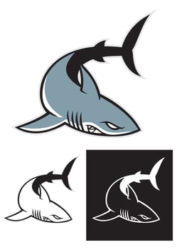 simple shark mascot logo style vector