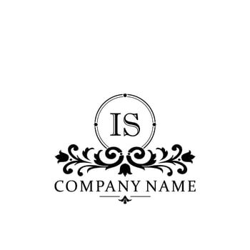 letter IS floral logo design. logo for women beauty salon massage cosmetic or spa brand vector