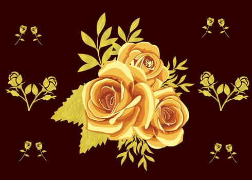 golden rose flower.eps vector