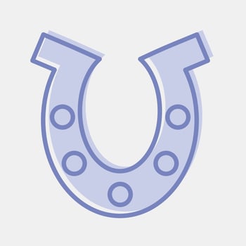 Icon horse shoe. St. Patrick's Day celebration elements. Icons in two tone style. Good for prints, posters, logo, party decoration, greeting card, etc. vector