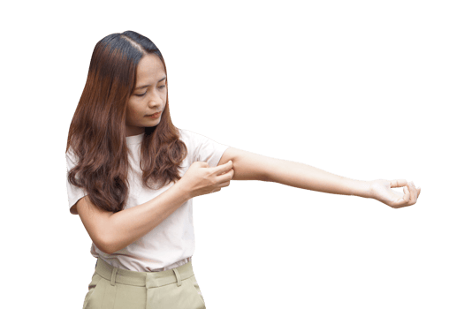 Asian woman having an itchy skin png