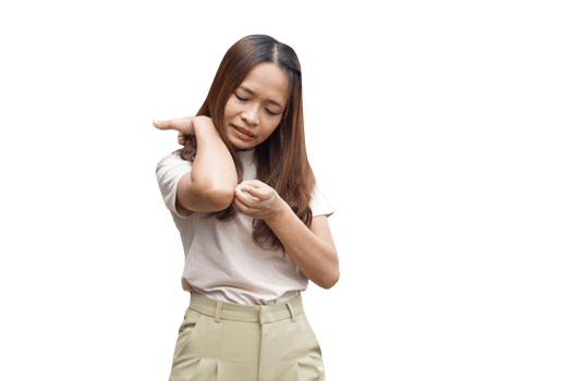 Asian woman having an itchy skin png