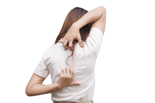 Asian woman having itchy skin png
