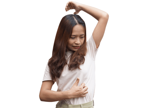 Asian woman having an itchy skin png