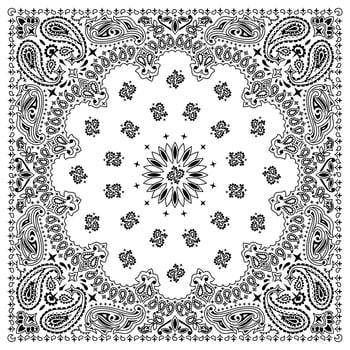 Bandana White Paisley vector