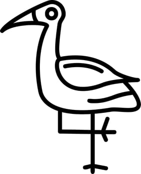 Crane Bird Vector Icon