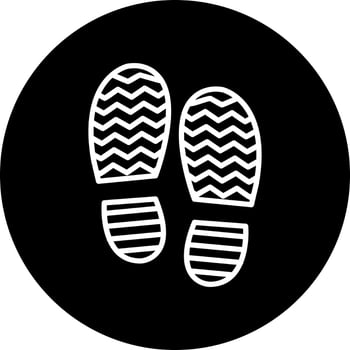 Shoe print Vector Icon