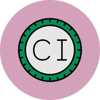 Ivory Coast Dial code Vector Icon