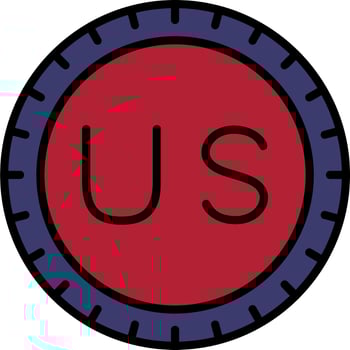 United States Dial code Vector Icon