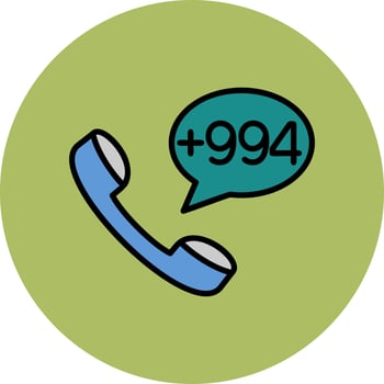 Azerbaijan Dial code Vector Icon