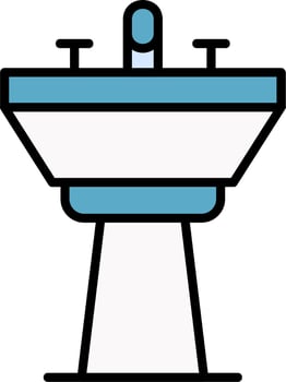 Hair Wash Sink Vector Icon
