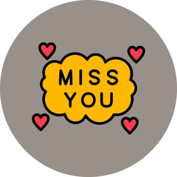 Miss You Vector Icon