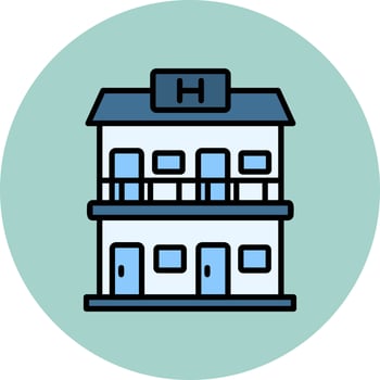 Hotel Building Icon vector