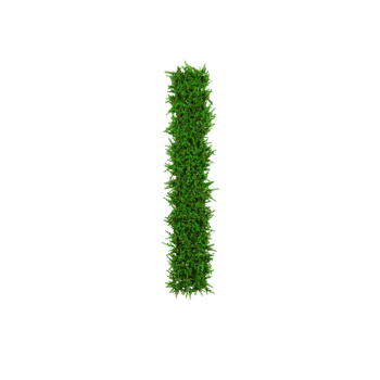Green grass upper letter, 3d illustration png