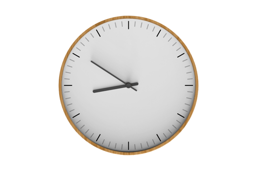 White clock isolated on a transparent background png