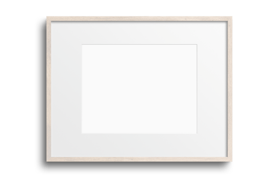 Beige lanscape picture frame mockup isolated on a transparent background png