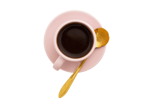 Rose cup of coffee isolated on a transparent background png
