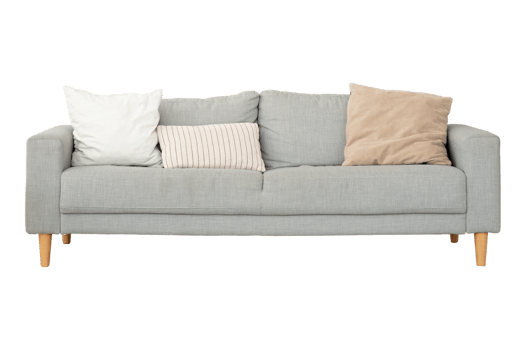 Gray sofa isolated on a transparent background png