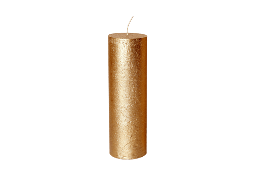 Gold candle isolated on a transparent background png