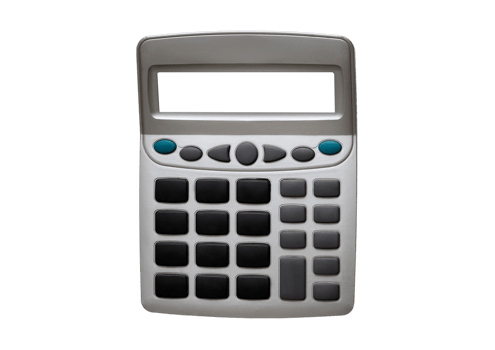 Gray calculator isolated on a transparent background png