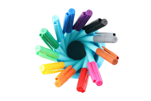 Colored markers isolated on a transparent background png