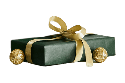 Green gift box isolated on a transparent background png