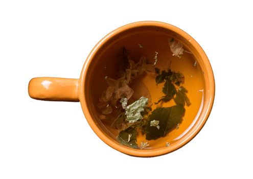 Brown cup of tea isolated on a transparent background png