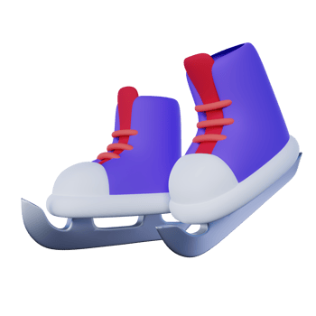 Ice skate shoes 3d illustration png