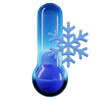 Cold and low temperature 3d Illustration png