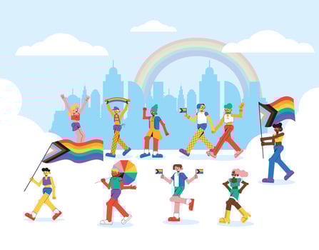 LGTBQ pride - cute background illustration vector