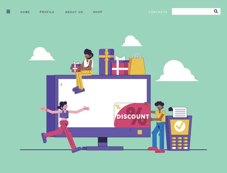 Shopping Illustration - website desing background vector
