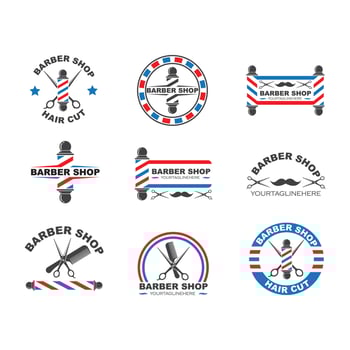 barber shop icon logo vector icon