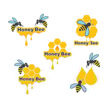 bee with honey  vector illustration