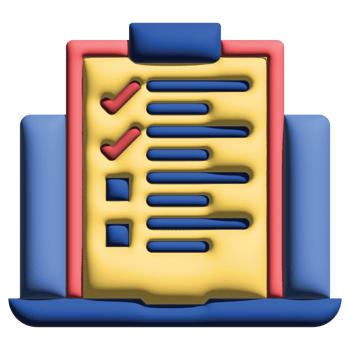 3D illusration check list in work from home set png