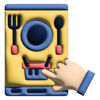 3D illusration food delivery in work from home set png