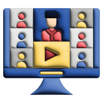 3D illusration webinar in work from home set png
