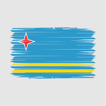 Aruba Flag Brush Vector Illustration