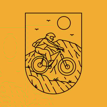 Mountain Bike Downhill Monoline Design for Apparel Monoline Design for Apparel vector