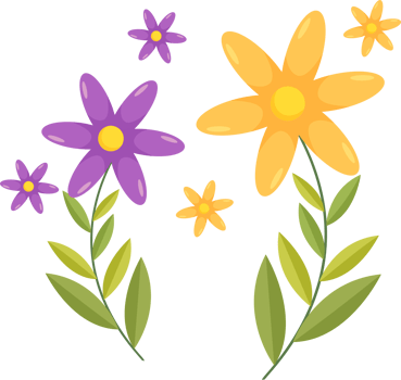 Easter element icon illustration with colorful flowers. png