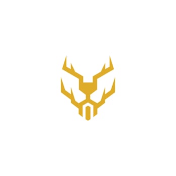 deer abstract line logo design. deer head logo vector