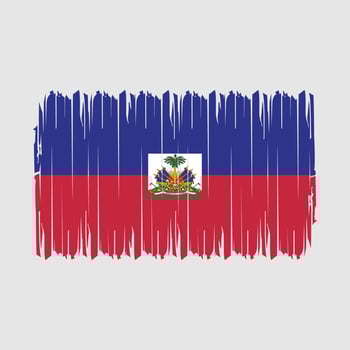 Haiti Flag Brush Vector Illustration