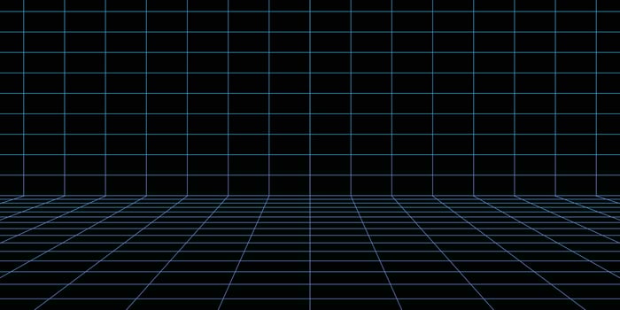 Perspective grid background. Retro futuristic design vector